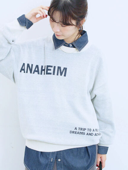 アソートロゴジャガードニットプルオーバー(オフホワイト/レッド/グリーン/ネイビー/TOPグレー)|Samansa Mos2 blue(サマンサモスモス ブルー)通販