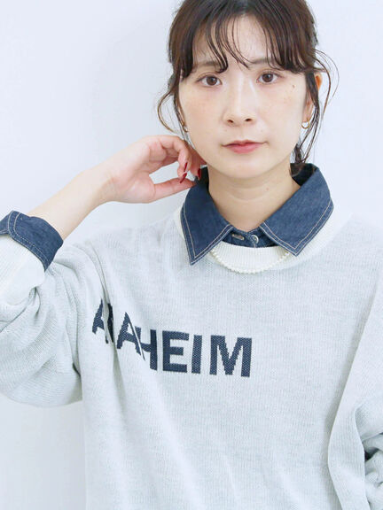 アソートロゴジャガードニットプルオーバー(オフホワイト/レッド/グリーン/ネイビー/TOPグレー)|Samansa Mos2 blue(サマンサモスモス ブルー)通販