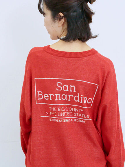 アソートロゴジャガードニットプルオーバー(オフホワイト/レッド/グリーン/ネイビー/TOPグレー)|Samansa Mos2 blue(サマンサモスモス ブルー)通販