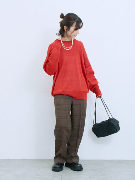 アソートロゴジャガードニットプルオーバー(オフホワイト/レッド/グリーン/ネイビー/TOPグレー)|Samansa Mos2 blue(サマンサモスモス ブルー)通販