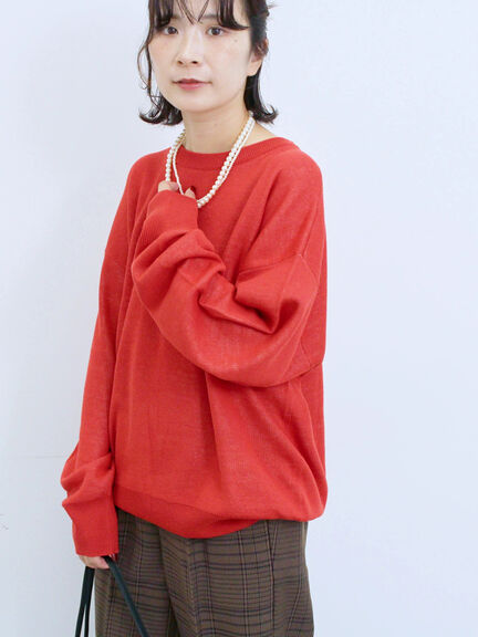 アソートロゴジャガードニットプルオーバー(オフホワイト/レッド/グリーン/ネイビー/TOPグレー)|Samansa Mos2 blue(サマンサモスモス ブルー)通販