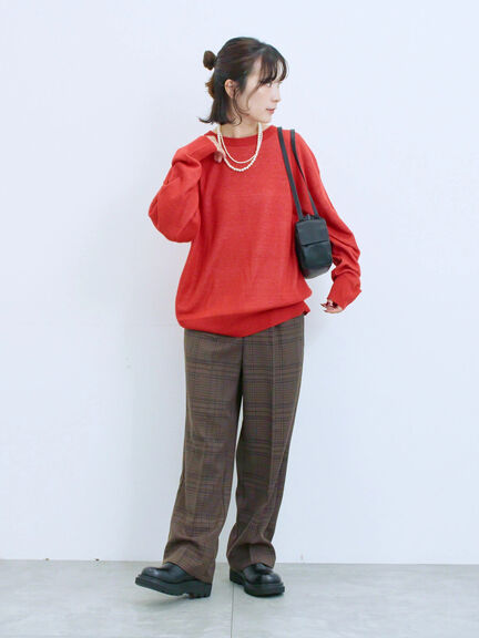 アソートロゴジャガードニットプルオーバー(オフホワイト/レッド/グリーン/ネイビー/TOPグレー)|Samansa Mos2 blue(サマンサモスモス ブルー)通販