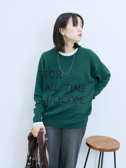 アソートロゴジャガードニットプルオーバー(オフホワイト/レッド/グリーン/ネイビー/TOPグレー)|Samansa Mos2 blue(サマンサモスモス ブルー)通販