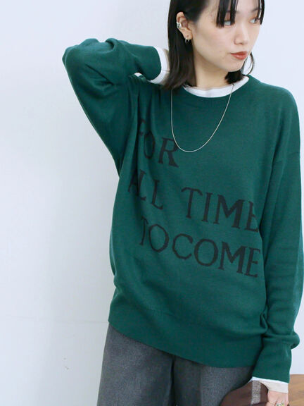 アソートロゴジャガードニットプルオーバー(オフホワイト/レッド/グリーン/ネイビー/TOPグレー)|Samansa Mos2 blue(サマンサモスモス ブルー)通販