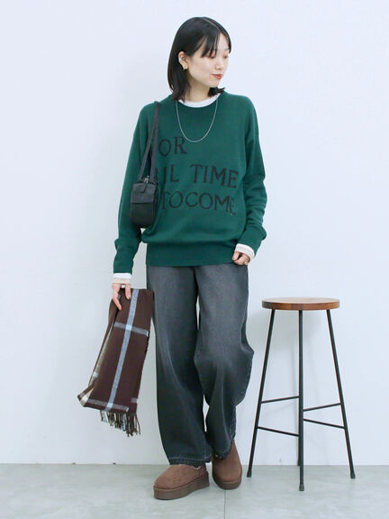 アソートロゴジャガードニットプルオーバー(オフホワイト/レッド/グリーン/ネイビー/TOPグレー)|Samansa Mos2 blue(サマンサモスモス ブルー)通販