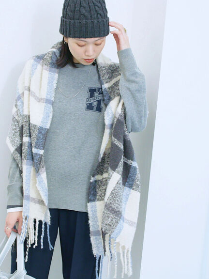 アソートロゴジャガードニットプルオーバー(オフホワイト/レッド/グリーン/ネイビー/TOPグレー)|Samansa Mos2 blue(サマンサモスモス ブルー)通販