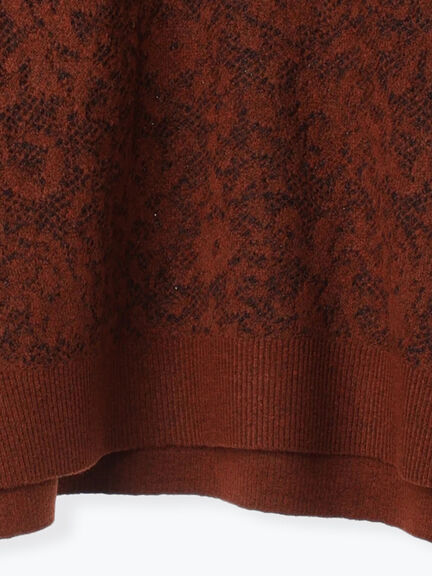 微起毛花ジャガードニットプルオーバー(チャコールグレー/ダークオレンジ/キナリ)|Samansa Mos2 blue(サマンサモスモス ブルー)通販