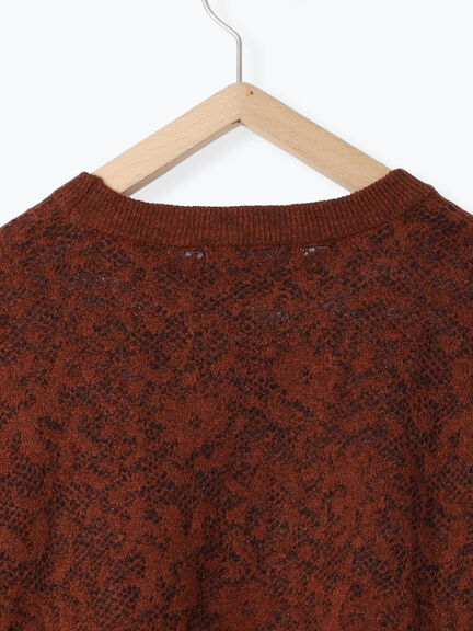 微起毛花ジャガードニットプルオーバー(チャコールグレー/ダークオレンジ/キナリ)|Samansa Mos2 blue(サマンサモスモス ブルー)通販