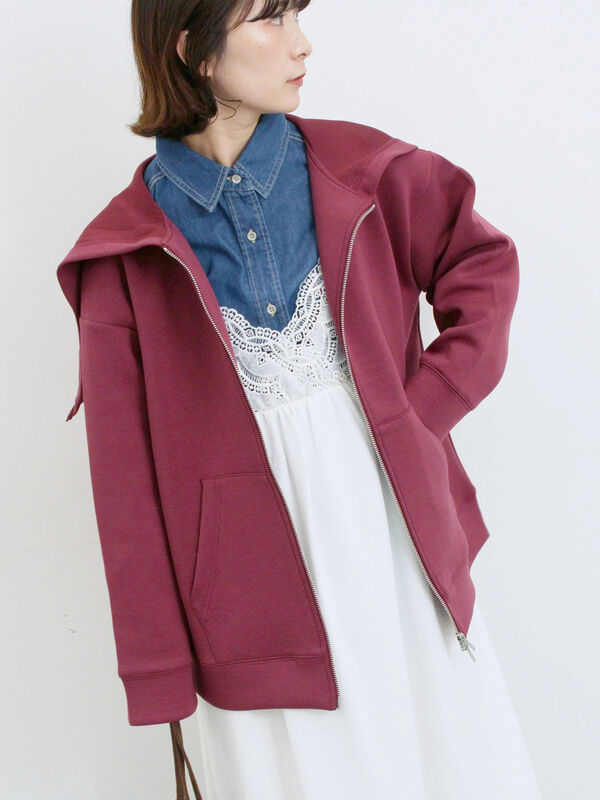 ダンボールフードジャケット(ボルドー)|Samansa Mos2 blue(サマンサモスモス ブルー)通販