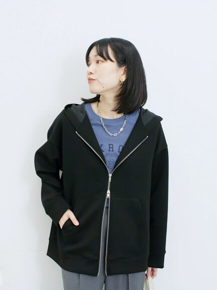 ダンボールフードジャケット(ブラック/ボルドー/キナリ)|Samansa Mos2 blue(サマンサモスモス ブルー)通販