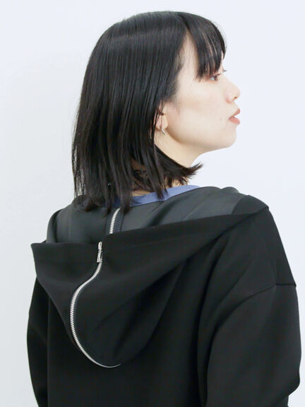 ダンボールフードジャケット(ブラック/ボルドー/キナリ)|Samansa Mos2 blue(サマンサモスモス ブルー)通販