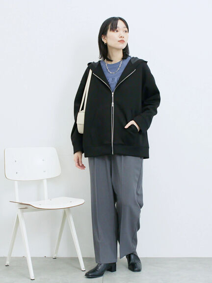 ダンボールフードジャケット(ブラック/ボルドー/キナリ)|Samansa Mos2 blue(サマンサモスモス ブルー)通販