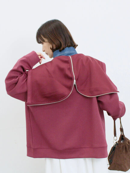 ダンボールフードジャケット(ブラック/ボルドー/キナリ)|Samansa Mos2 blue(サマンサモスモス ブルー)通販