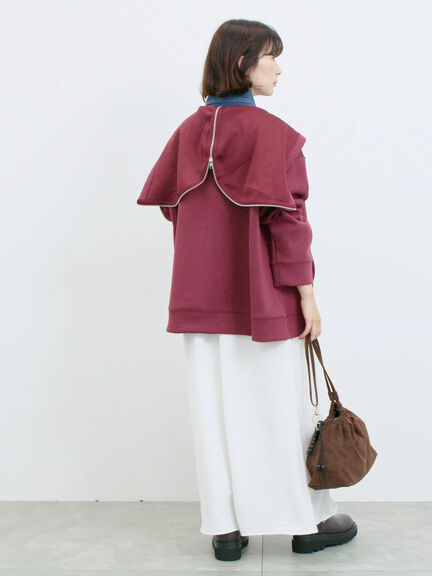 ダンボールフードジャケット(ブラック/ボルドー/キナリ)|Samansa Mos2 blue(サマンサモスモス ブルー)通販