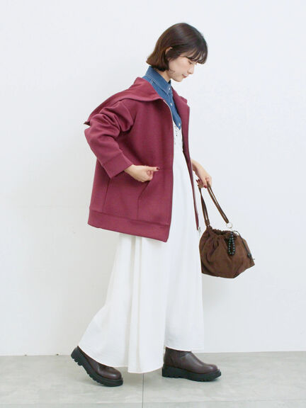 ダンボールフードジャケット(ブラック/ボルドー/キナリ)|Samansa Mos2 blue(サマンサモスモス ブルー)通販