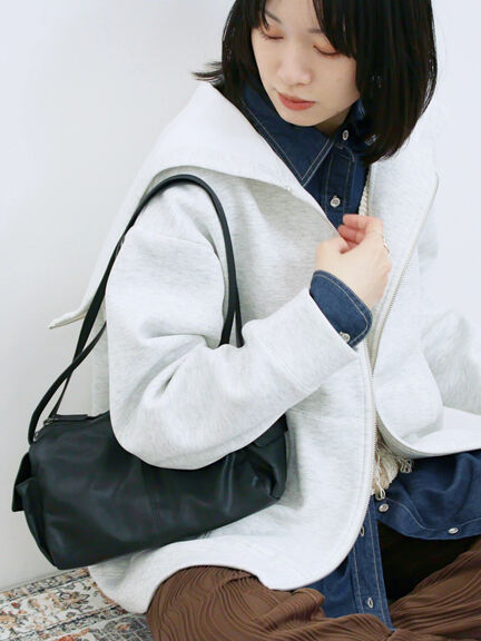 ダンボールフードジャケット(ブラック/ボルドー/キナリ)|Samansa Mos2 blue(サマンサモスモス ブルー)通販