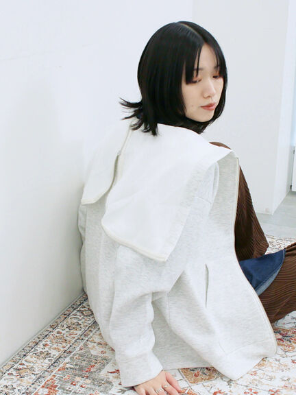 ダンボールフードジャケット(ブラック/ボルドー/キナリ)|Samansa Mos2 blue(サマンサモスモス ブルー)通販