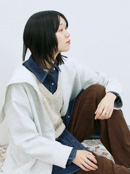 ダンボールフードジャケット(ブラック/ボルドー/キナリ)|Samansa Mos2 blue(サマンサモスモス ブルー)通販