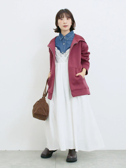 ダンボールフードジャケット(ブラック/ボルドー/キナリ)|Samansa Mos2 blue(サマンサモスモス ブルー)通販