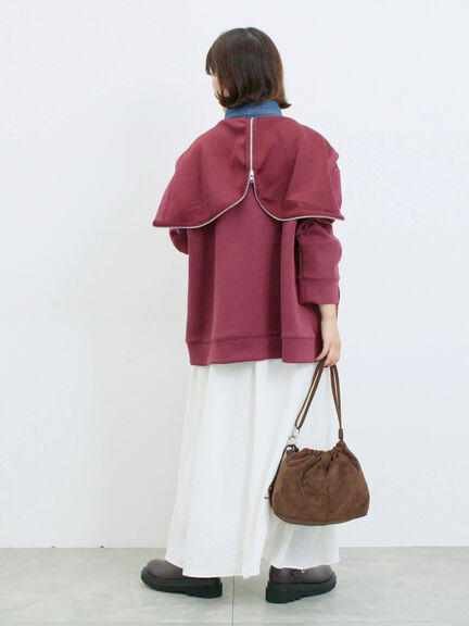 ダンボールフードジャケット(ブラック/ボルドー/キナリ)|Samansa Mos2 blue(サマンサモスモス ブルー)通販