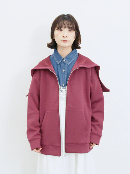 ダンボールフードジャケット(ブラック/ボルドー/キナリ)|Samansa Mos2 blue(サマンサモスモス ブルー)通販