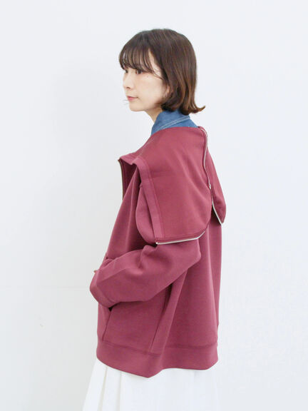 ダンボールフードジャケット(ブラック/ボルドー/キナリ)|Samansa Mos2 blue(サマンサモスモス ブルー)通販