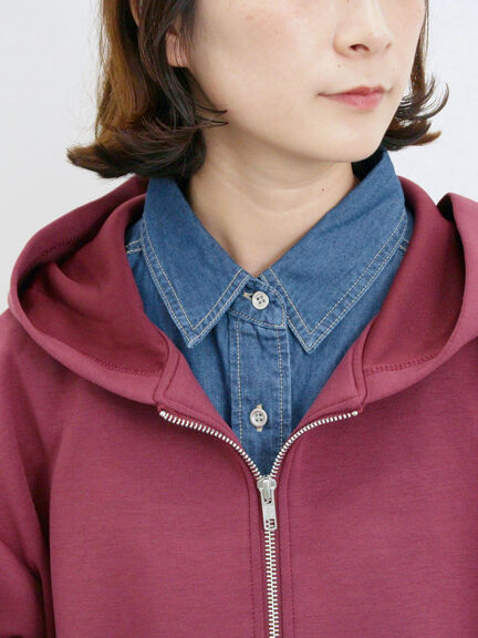 ダンボールフードジャケット(ブラック/ボルドー/キナリ)|Samansa Mos2 blue(サマンサモスモス ブルー)通販