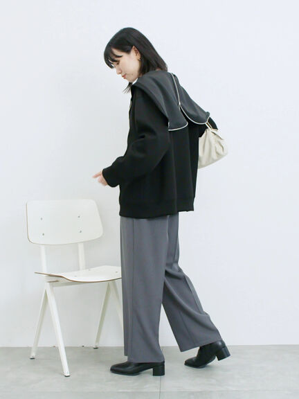 ダンボールフードジャケット(ブラック/ボルドー/キナリ)|Samansa Mos2 blue(サマンサモスモス ブルー)通販