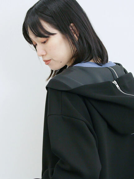 ダンボールフードジャケット(ブラック/ボルドー/キナリ)|Samansa Mos2 blue(サマンサモスモス ブルー)通販