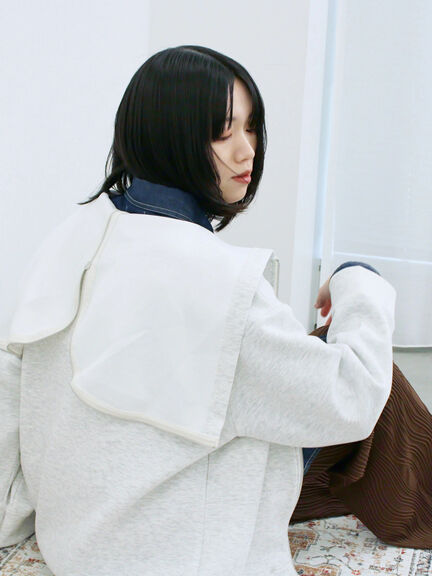 ダンボールフードジャケット(ブラック/ボルドー/キナリ)|Samansa Mos2 blue(サマンサモスモス ブルー)通販