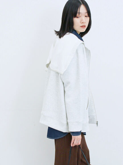 ダンボールフードジャケット(ブラック/ボルドー/キナリ)|Samansa Mos2 blue(サマンサモスモス ブルー)通販