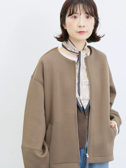 ダンボールクルーネックジャケット(チャコールグレー/ライトベージュ/ブラウン)|Samansa Mos2 blue(サマンサモスモス ブルー)通販