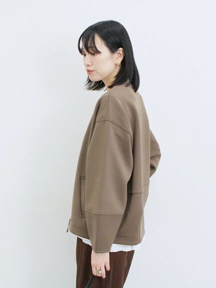 ダンボールクルーネックジャケット(チャコールグレー/ライトベージュ/ブラウン)|Samansa Mos2 blue(サマンサモスモス ブルー)通販