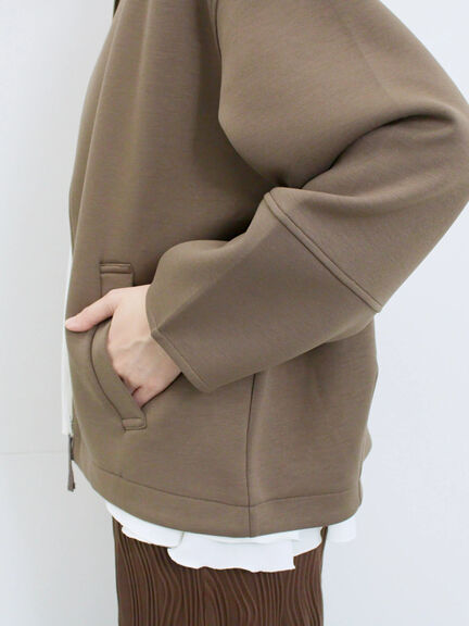 ダンボールクルーネックジャケット(チャコールグレー/ライトベージュ/ブラウン)|Samansa Mos2 blue(サマンサモスモス ブルー)通販