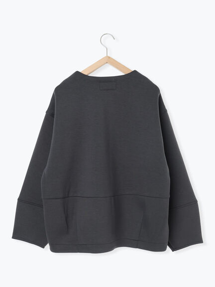 ダンボールクルーネックジャケット(チャコールグレー/ライトベージュ/ブラウン)|Samansa Mos2 blue(サマンサモスモス ブルー)通販