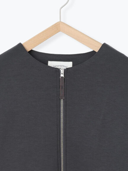 ダンボールクルーネックジャケット(チャコールグレー/ライトベージュ/ブラウン)|Samansa Mos2 blue(サマンサモスモス ブルー)通販