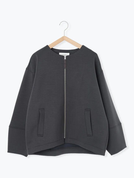 ダンボールクルーネックジャケット(チャコールグレー/ライトベージュ/ブラウン)|Samansa Mos2 blue(サマンサモスモス ブルー)通販