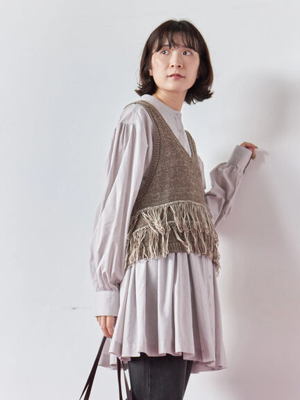 切り替えギャザーチュニックブラウス(ブラック/シュアカ/Sグレー)|Samansa Mos2 blue(サマンサモスモス ブルー)通販