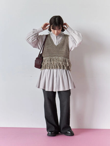 切り替えギャザーチュニックブラウス(ブラック/シュアカ/Sグレー)|Samansa Mos2 blue(サマンサモスモス ブルー)通販