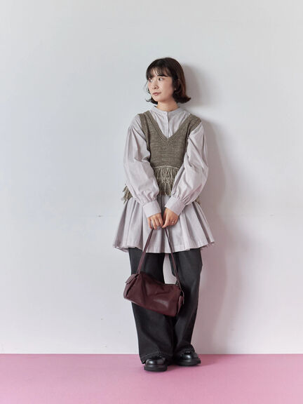 切り替えギャザーチュニックブラウス(ブラック/シュアカ/Sグレー)|Samansa Mos2 blue(サマンサモスモス ブルー)通販