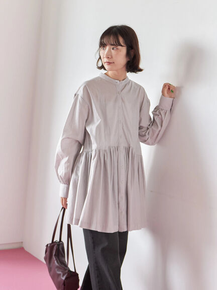 切り替えギャザーチュニックブラウス(ブラック/シュアカ/Sグレー)|Samansa Mos2 blue(サマンサモスモス ブルー)通販