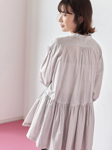 切り替えギャザーチュニックブラウス(ブラック/シュアカ/Sグレー)|Samansa Mos2 blue(サマンサモスモス ブルー)通販