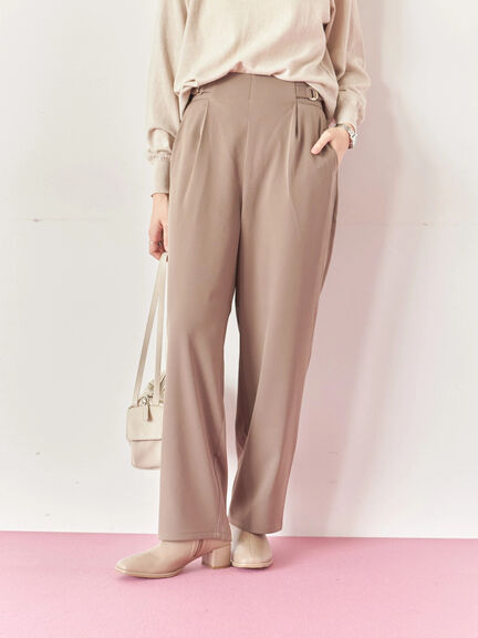 【イージーケア】サイドタブストレートパンツ(ブラック/ベージュ/ブラウン)|Samansa Mos2 blue(サマンサモスモス ブルー)通販