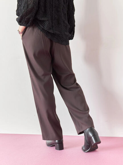 【イージーケア】サイドタブストレートパンツ(ブラック/ベージュ/ブラウン)|Samansa Mos2 blue(サマンサモスモス ブルー)通販