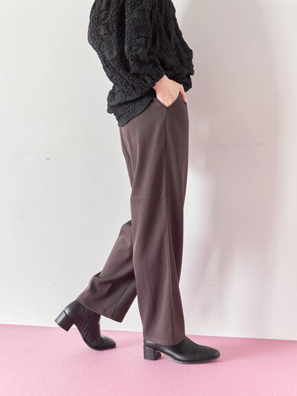 【イージーケア】サイドタブストレートパンツ(ブラック/ベージュ/ブラウン)|Samansa Mos2 blue(サマンサモスモス ブルー)通販