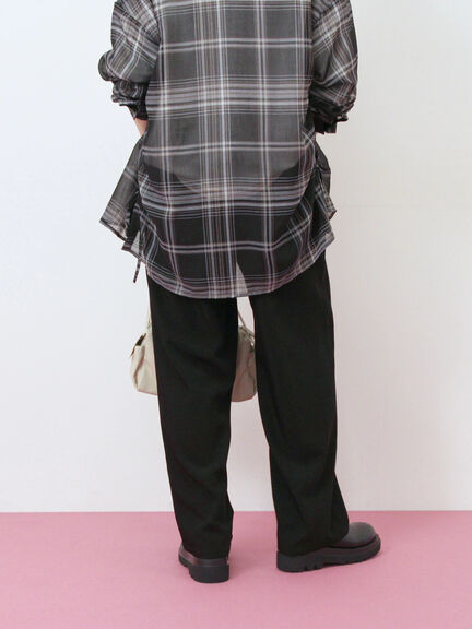 【イージーケア】サイドタブストレートパンツ(ブラック/ベージュ/ブラウン)|Samansa Mos2 blue(サマンサモスモス ブルー)通販