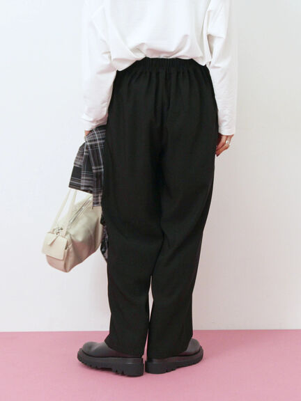 【イージーケア】サイドタブストレートパンツ(ブラック/ベージュ/ブラウン)|Samansa Mos2 blue(サマンサモスモス ブルー)通販