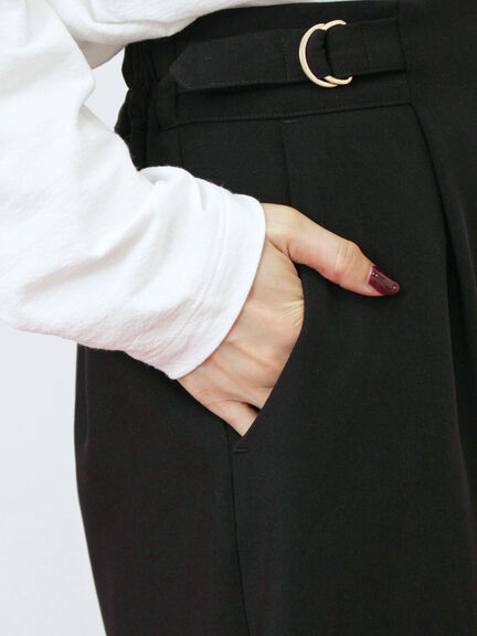 【イージーケア】サイドタブストレートパンツ(ブラック/ベージュ/ブラウン)|Samansa Mos2 blue(サマンサモスモス ブルー)通販