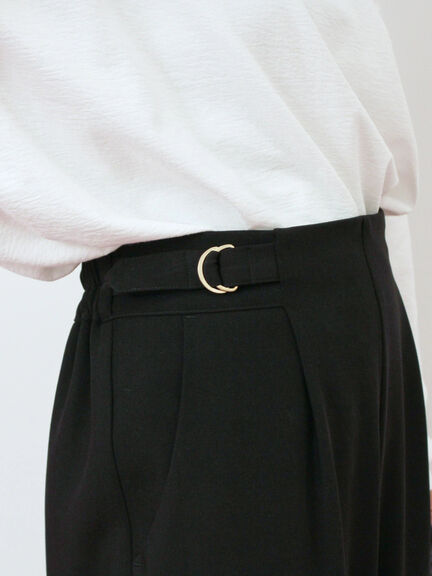 【イージーケア】サイドタブストレートパンツ(ブラック/ベージュ/ブラウン)|Samansa Mos2 blue(サマンサモスモス ブルー)通販