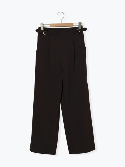 【イージーケア】サイドタブストレートパンツ(ブラック/ベージュ/ブラウン)|Samansa Mos2 blue(サマンサモスモス ブルー)通販